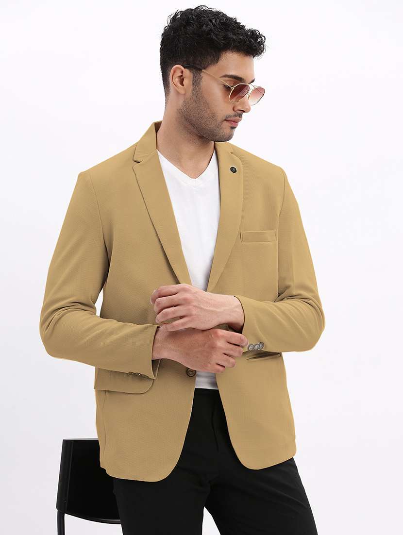 men's solid single-breasted blazer - 21721394 -  Standard Image - 4