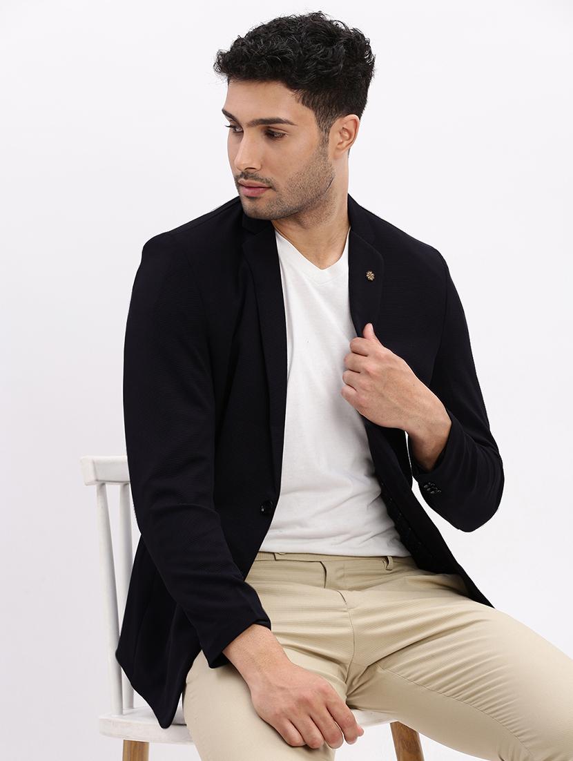 men's solid single-breasted blazer - 21721395 - Standard Image - 4