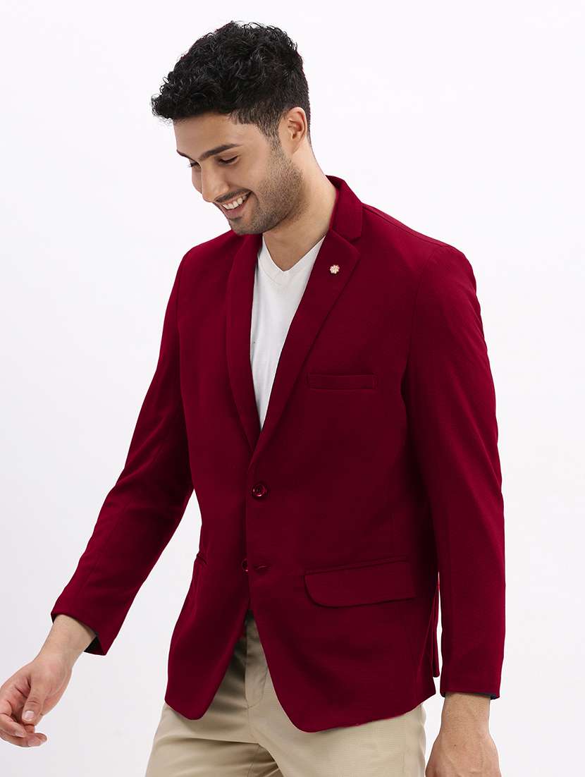 men's solid single-breasted blazer - 21721396 -  Standard Image - 1