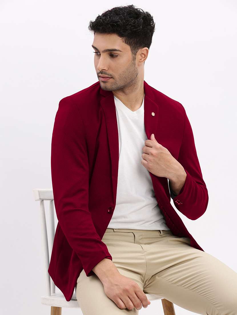 men's solid single-breasted blazer - 21721396 -  Standard Image - 4