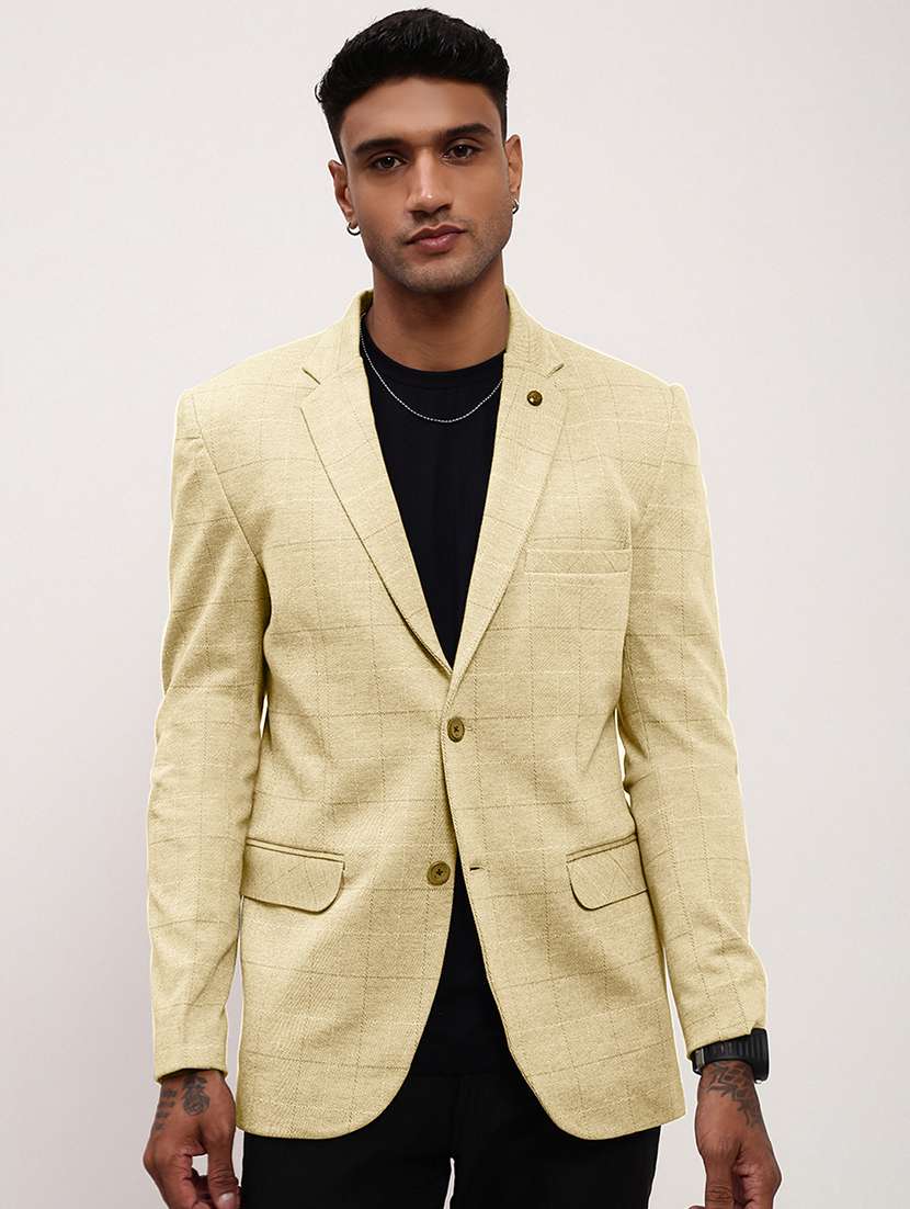 men's solid single-breasted blazer