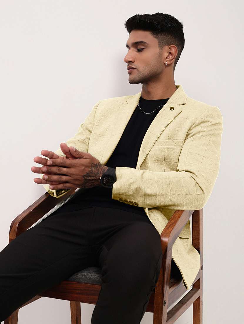 men's solid single-breasted blazer - 21721399 -  Standard Image - 4