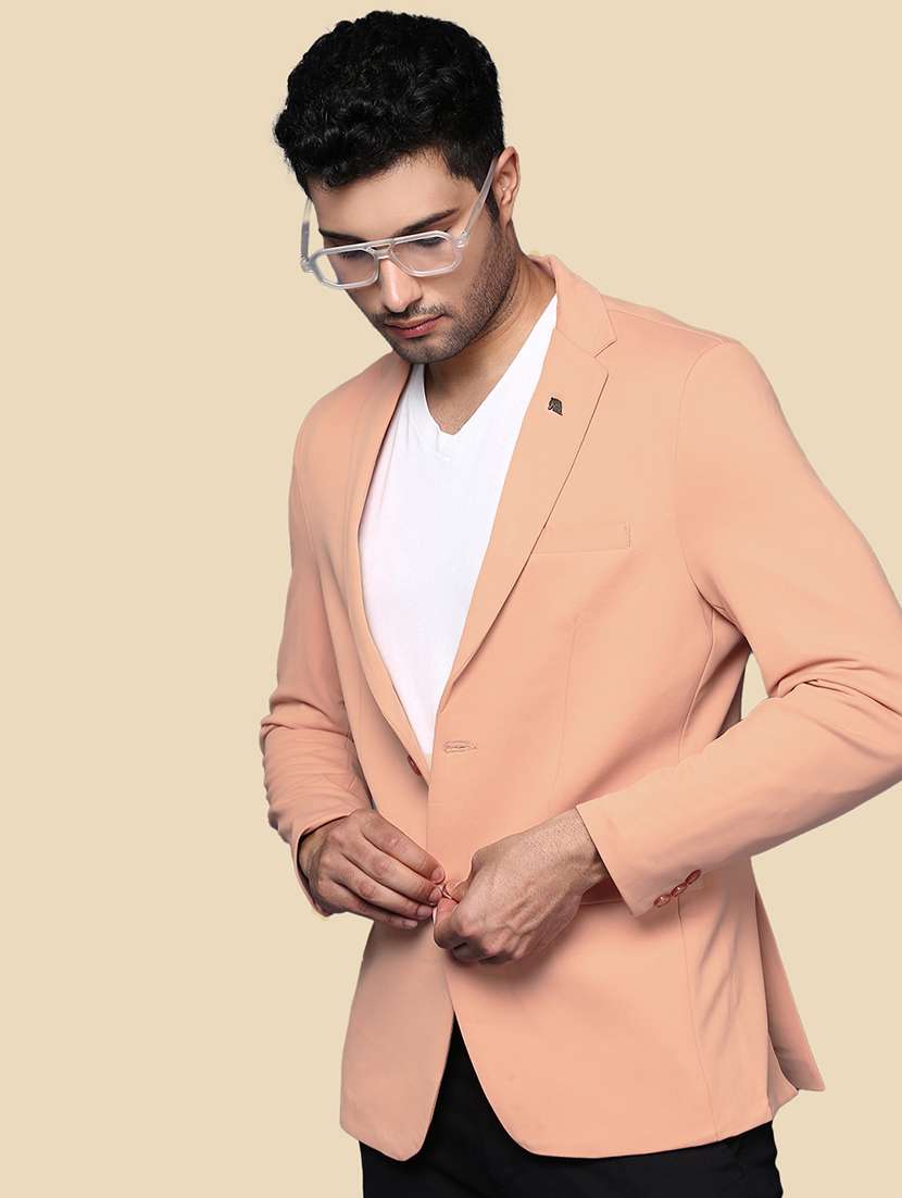 men's solid single-breasted blazer - 21721402 -  Standard Image - 4