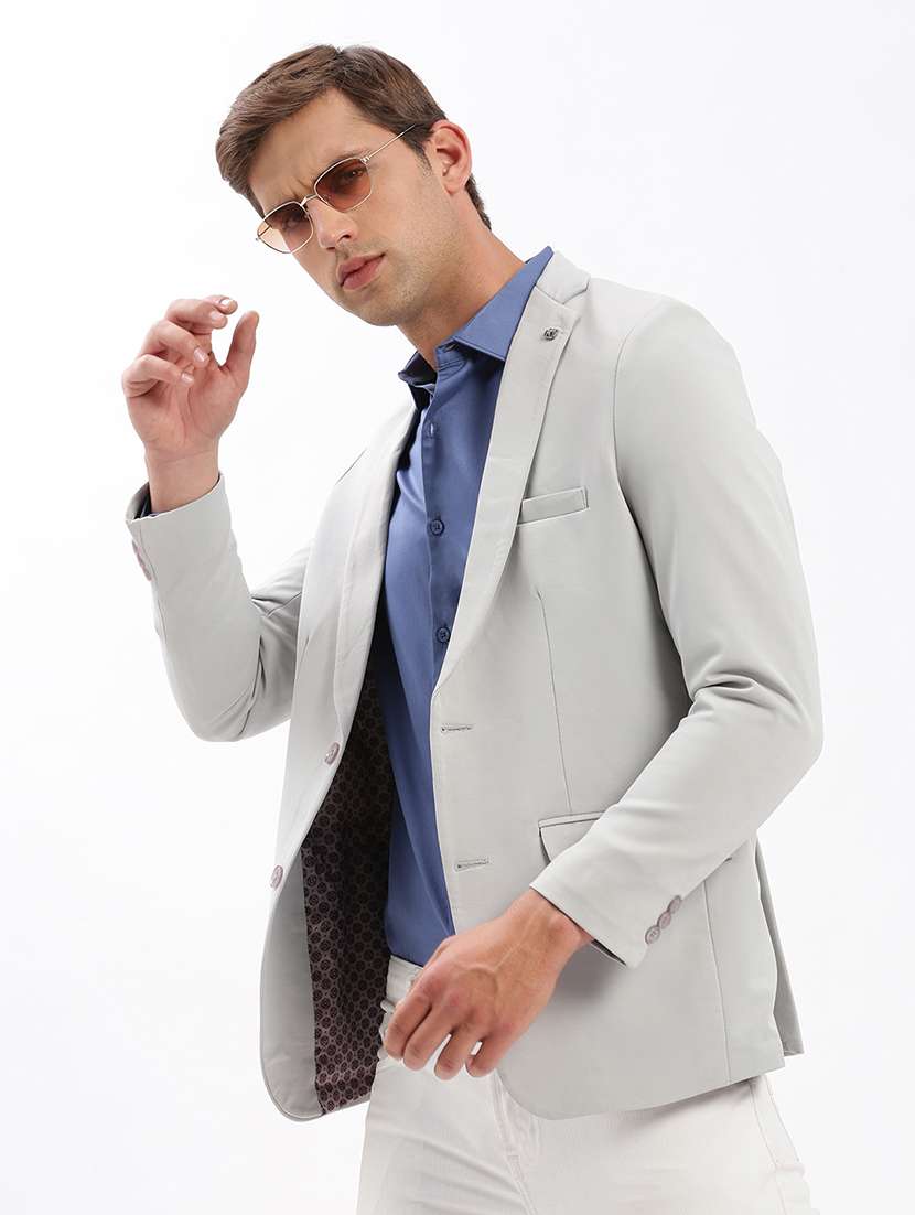 men's solid single-breasted blazer - 21721406 -  Standard Image - 4