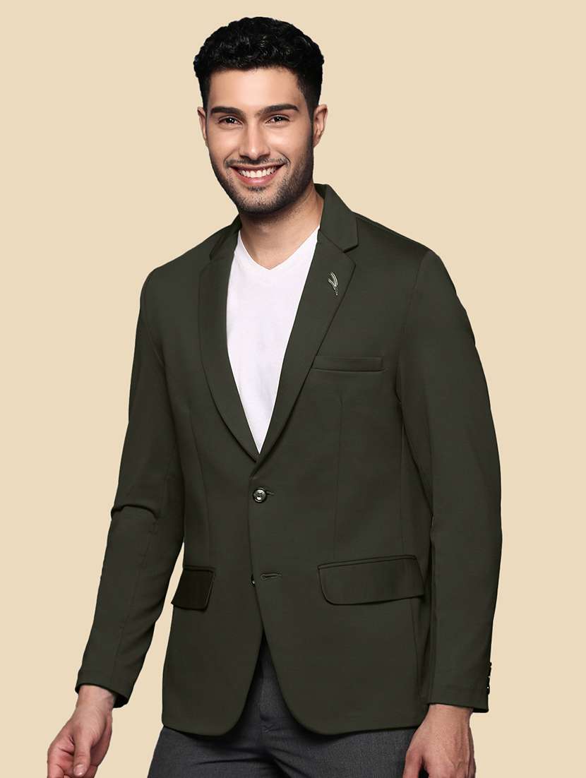 men's solid single-breasted blazer - 21721408 -  Standard Image - 1