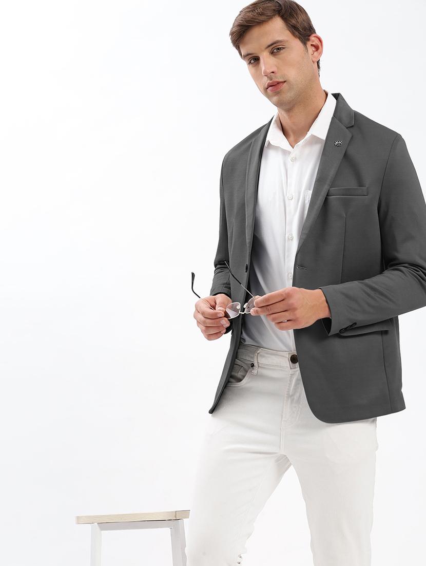 men's solid single-breasted blazer - 21721411 - Standard Image - 4