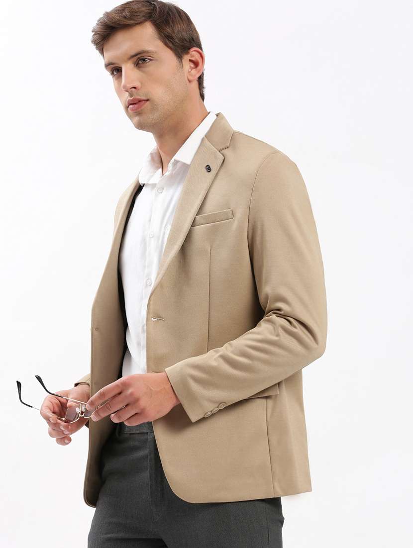 men's solid single-breasted blazer - 21721412 -  Standard Image - 4