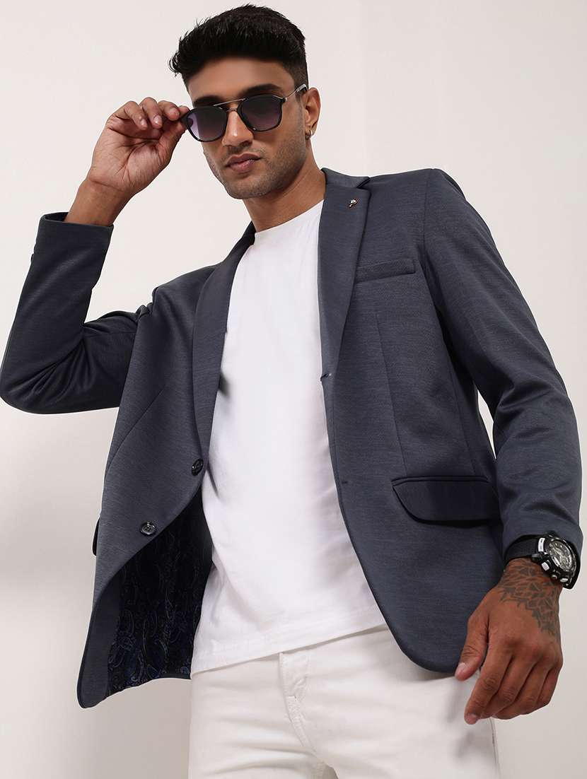 men's solid single-breasted blazer - 21721415 -  Standard Image - 4