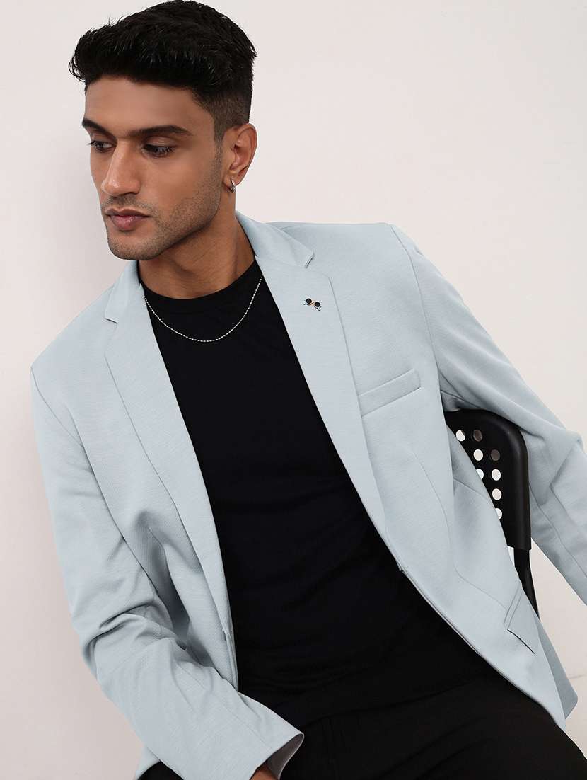 men's solid single-breasted blazer - 21721418 -  Standard Image - 4
