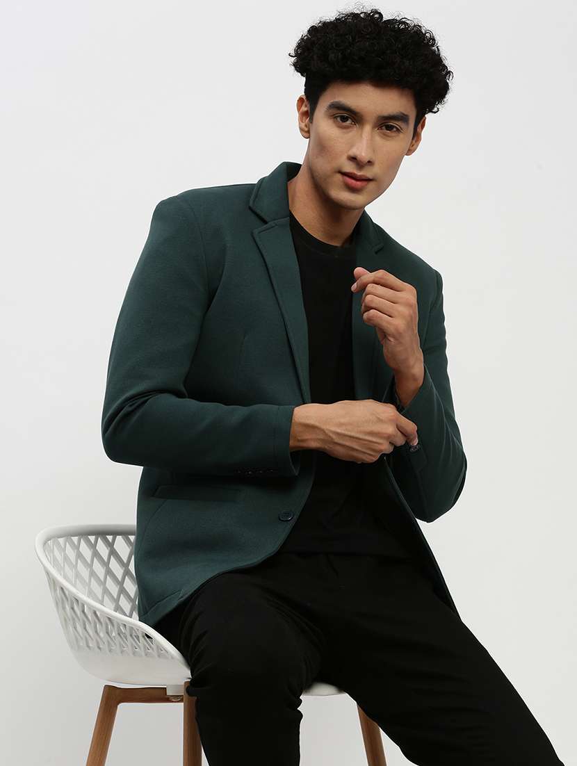 men's solid single-breasted blazer - 21721422 -  Standard Image - 4
