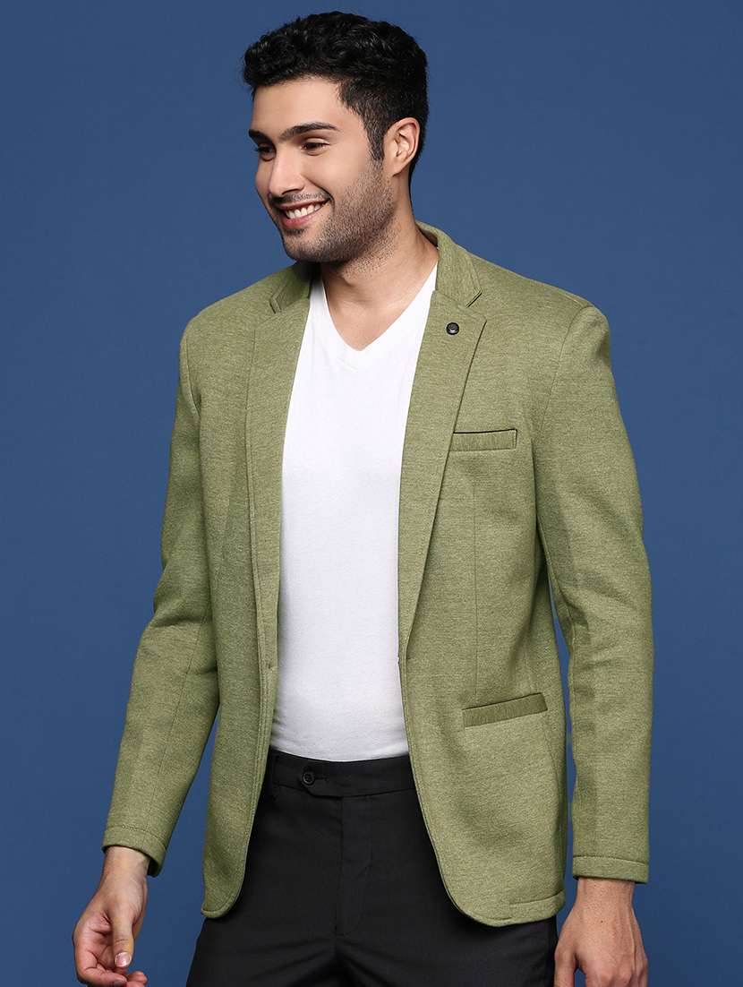 men's solid single-breasted blazer - 21721423 -  Standard Image - 1