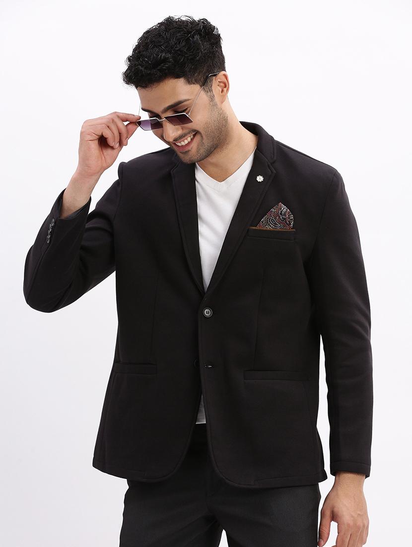 men's solid single-breasted blazer - 21721425 - Standard Image - 4
