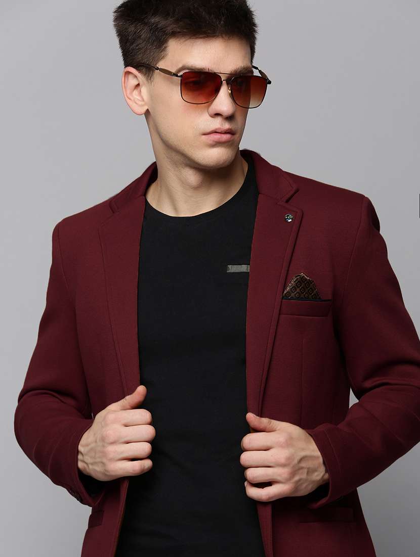 men's solid single-breasted blazer - 21721426 -  Standard Image - 4