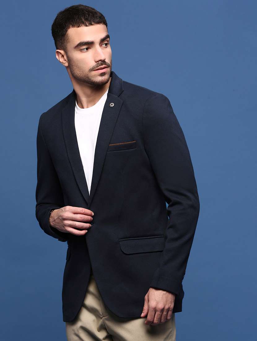 men's solid single-breasted blazer - 21721428 -  Standard Image - 1