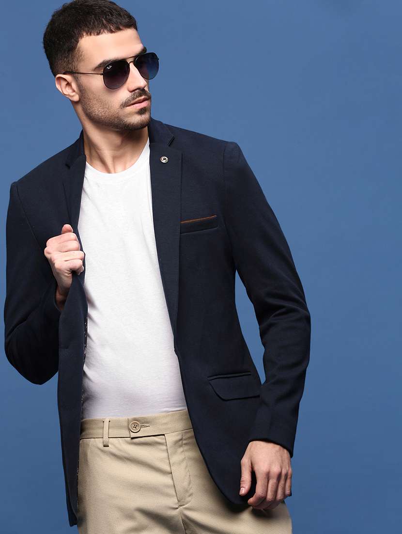 men's solid single-breasted blazer - 21721428 -  Standard Image - 4