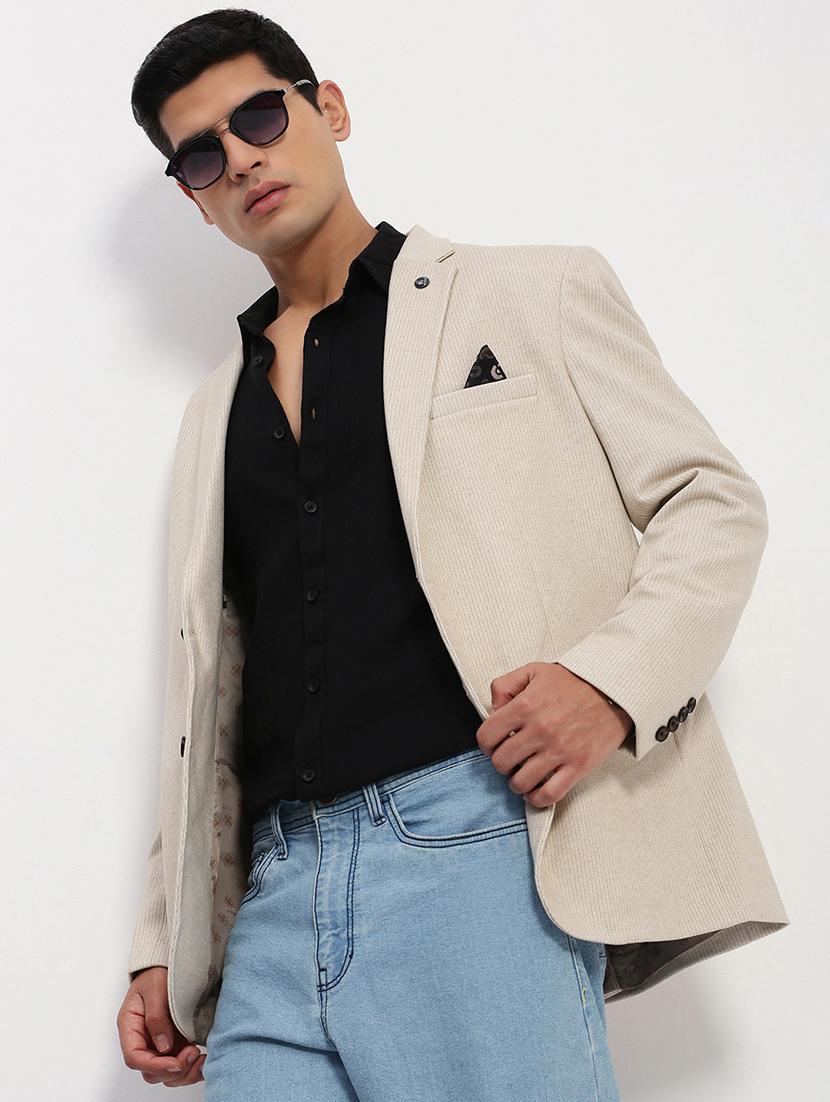 men's solid single-breasted blazer - 21721436 - Standard Image - 1