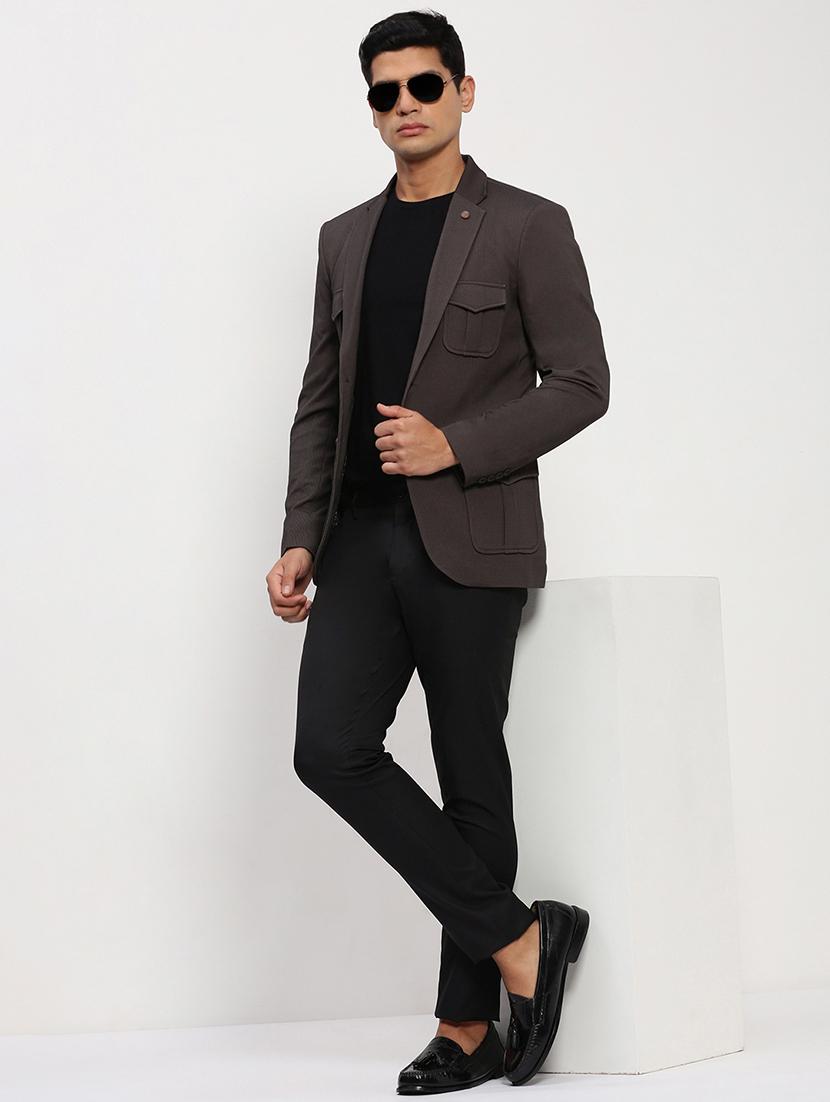 men's solid single-breasted blazer - 21721437 - Standard Image - 4