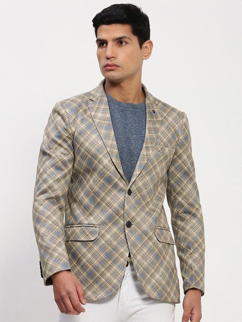 men long sleeves printed single breasted casual blazer - 21721439 - Standard Image - 0