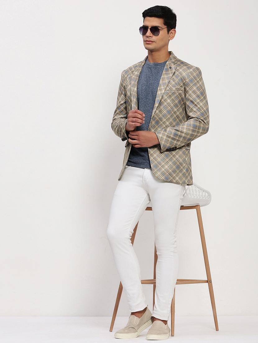 men long sleeves printed single breasted casual blazer - 21721439 - Standard Image - 4