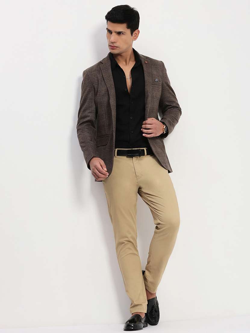 men long sleeves checkered single breasted casual blazer - 21721441 -  Standard Image - 4