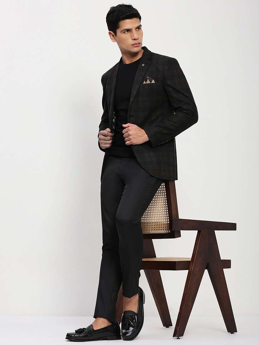 men long sleeves checkered single breasted casual blazer - 21721443 -  Standard Image - 4