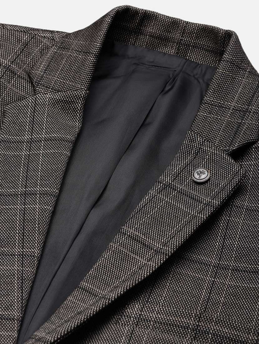 men long sleeves checkered single breasted casual blazer - 21721444 -  Standard Image - 6