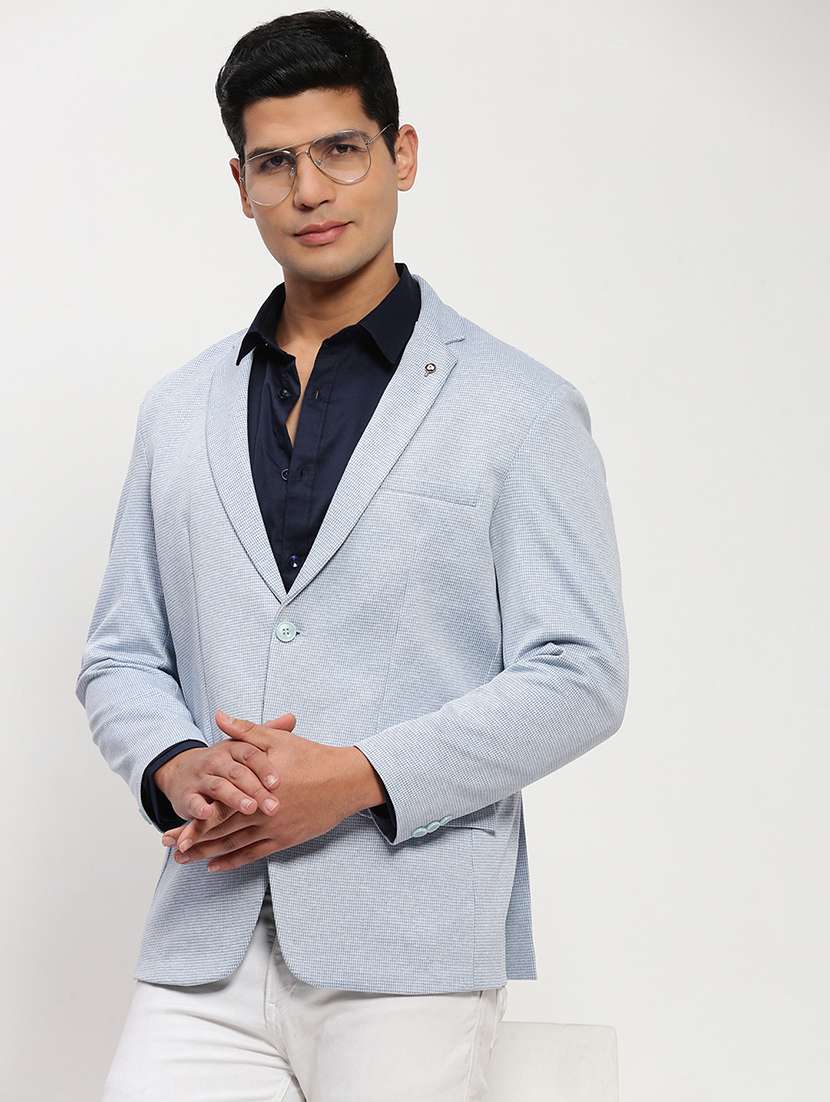 men long sleeves self design single breasted casual blazer - 21721445 -  Standard Image - 1