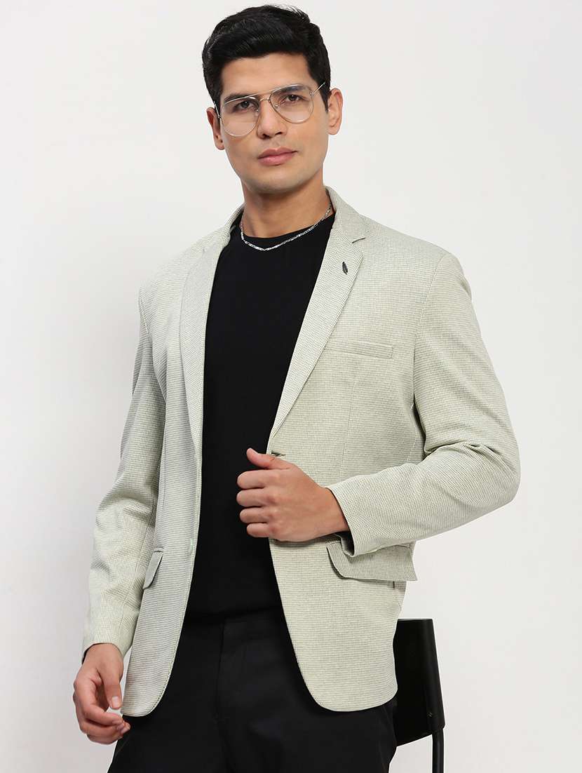 men long sleeves self design single breasted casual blazer - 21721448 -  Standard Image - 1