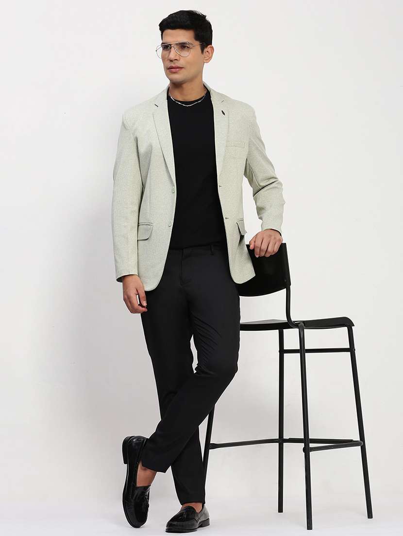 men long sleeves self design single breasted casual blazer - 21721448 -  Standard Image - 4