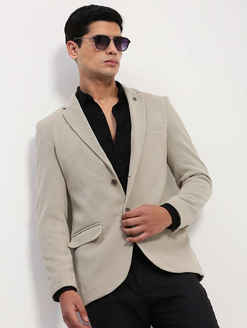 men long sleeves solid single breasted casual blazer - 21721449 -  Standard Image - 1