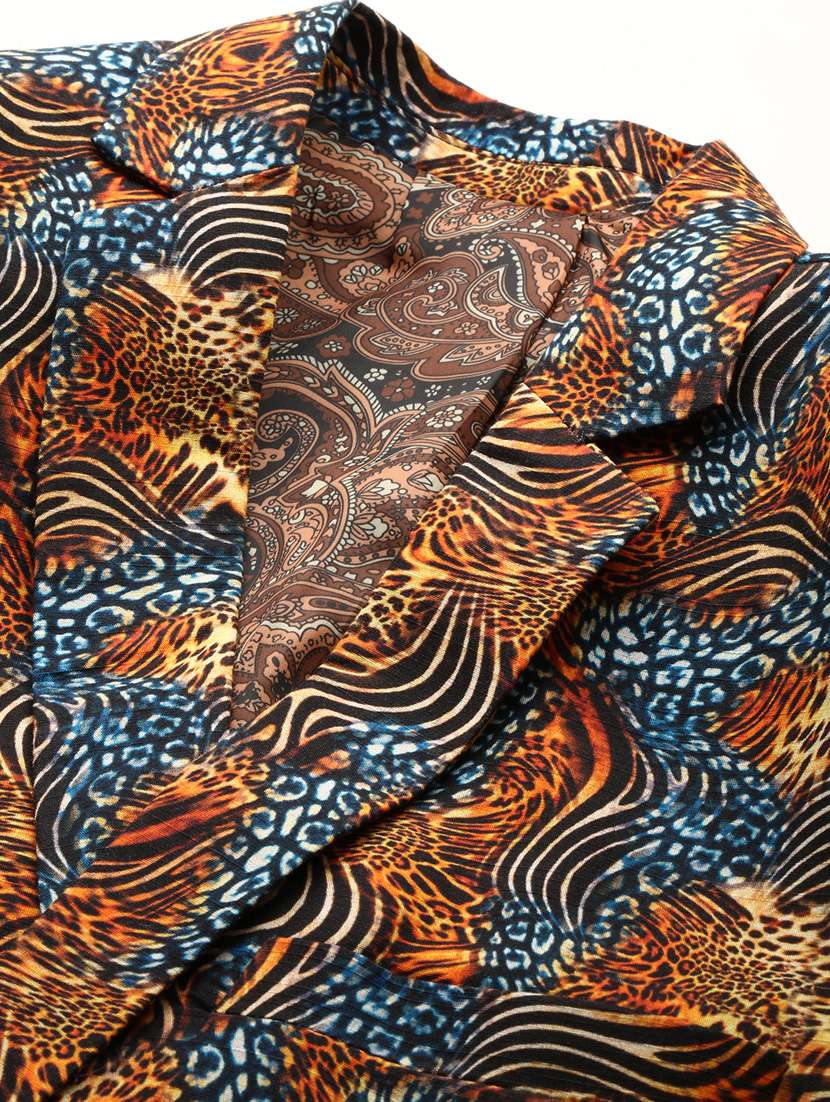 Men Printed Lapel Collar Single Breasted Casual Blazer - 21721488 -  Standard Image - 6