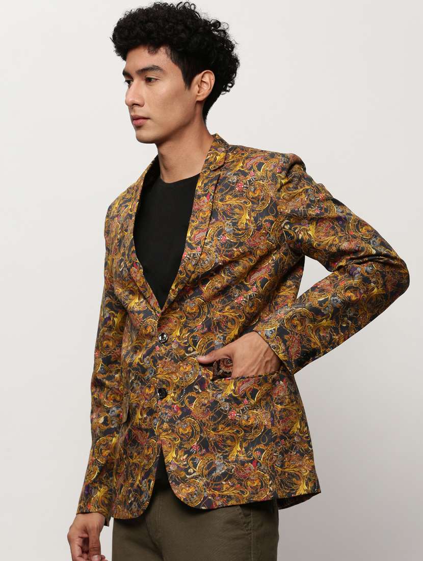 Men Printed Lapel Collar Single Breasted Casual Blazer - 21721495 -  Standard Image - 1