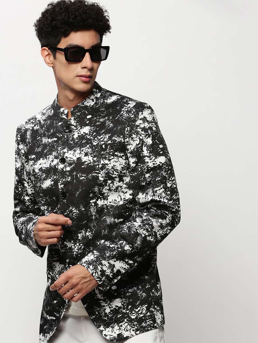 men printed long sleeve bandhgalas casual blazer - 21721509 -  Standard Image - 1