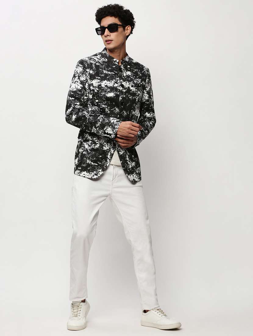 men printed long sleeve bandhgalas casual blazer - 21721509 -  Standard Image - 4