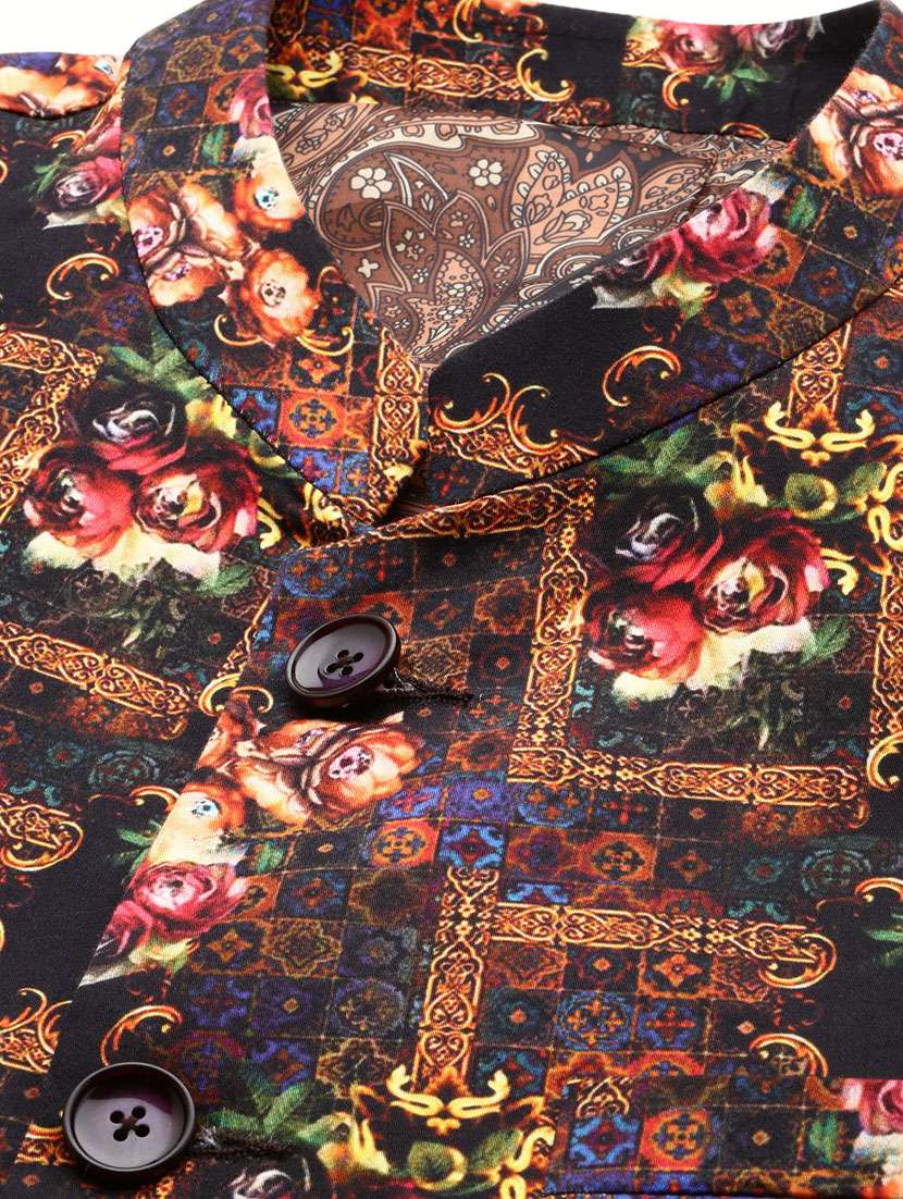 men printed long sleeve bandhgalas casual blazer - 21721510 -  Standard Image - 6