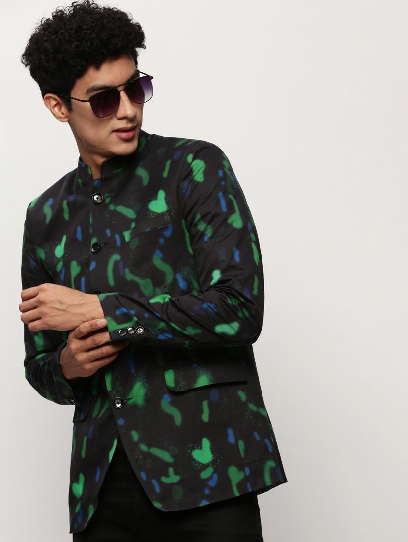 men printed long sleeve bandhgalas casual blazer - 21721511 - Standard Image - 1