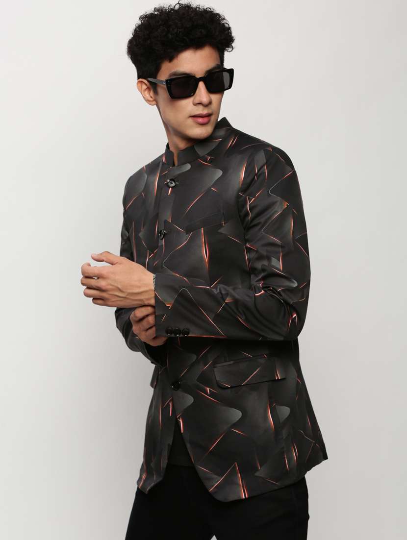 men printed long sleeve bandhgalas casual blazer - 21721513 -  Standard Image - 1
