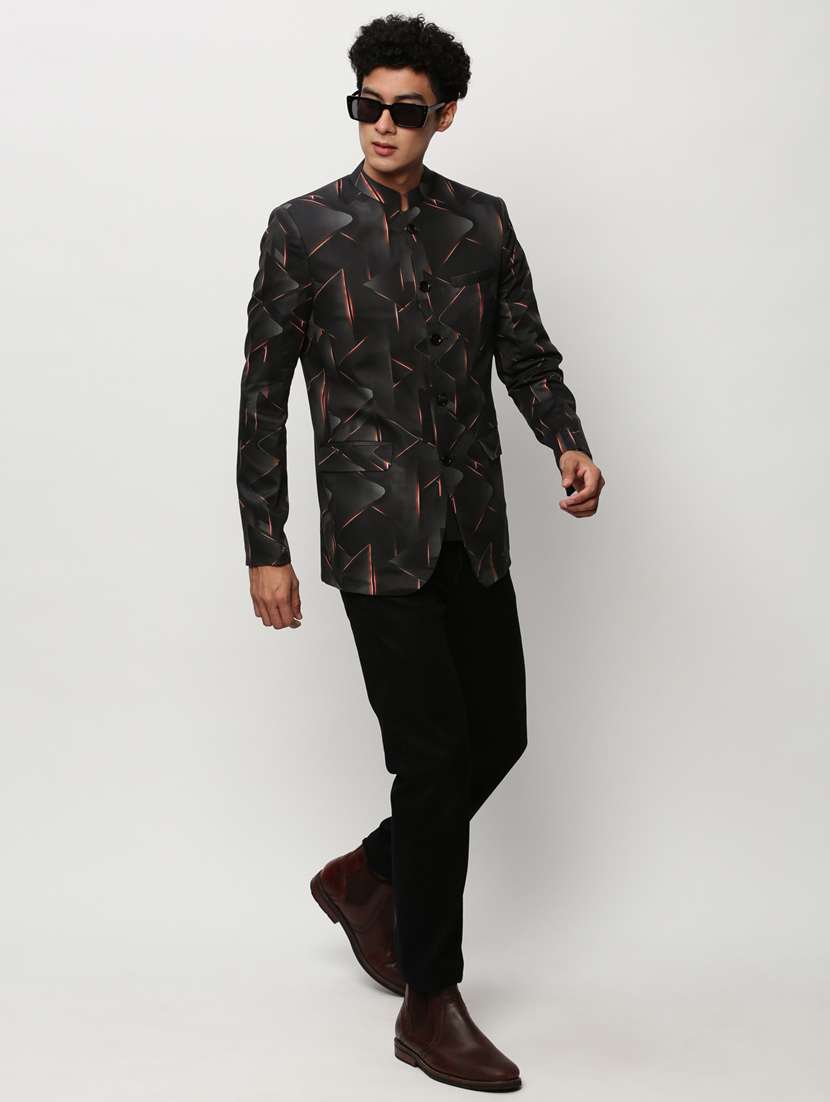 men printed long sleeve bandhgalas casual blazer - 21721513 -  Standard Image - 4