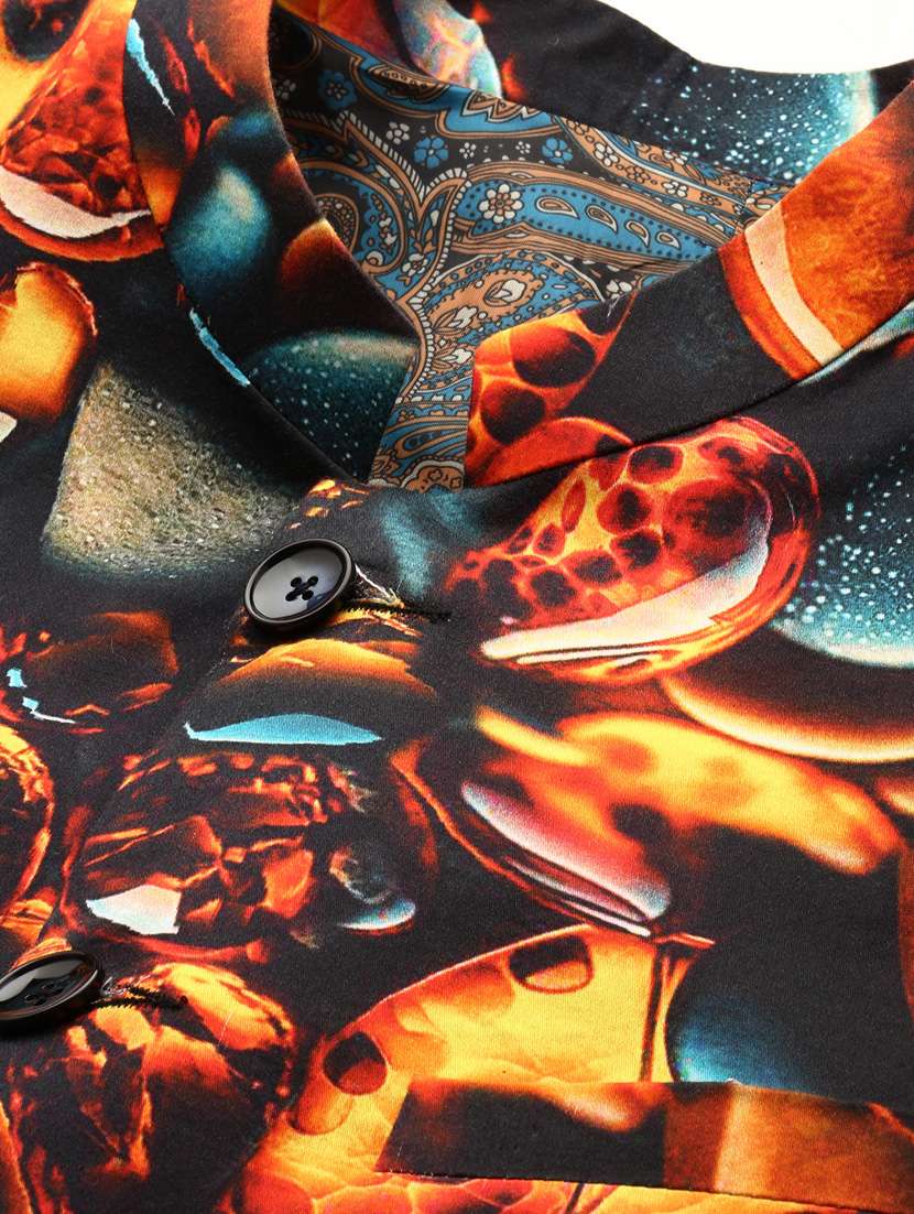 men printed long sleeve bandhgalas casual blazer - 21721514 -  Standard Image - 6