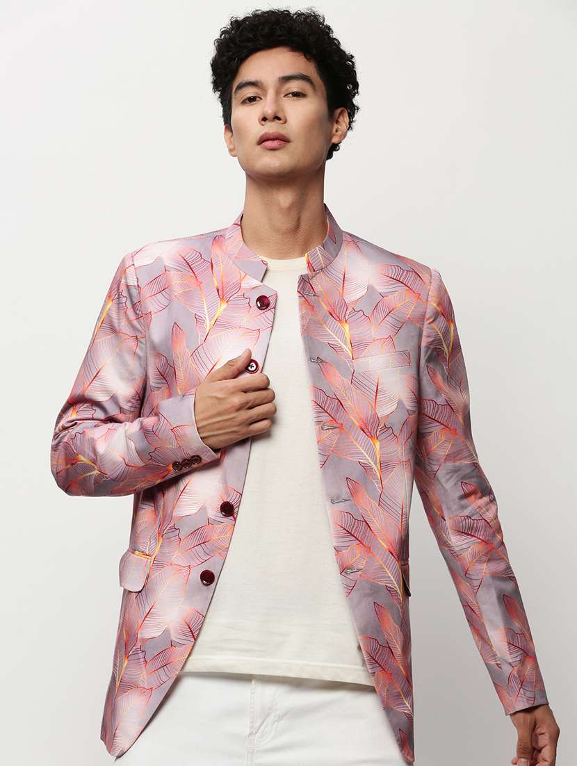men printed long sleeve bandhgalas casual blazer - 21721515 -  Standard Image - 1