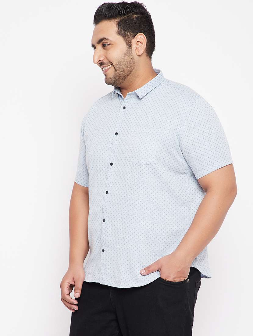 men short sleeves printed plus size casual shirt - 21721522 -  Standard Image - 1