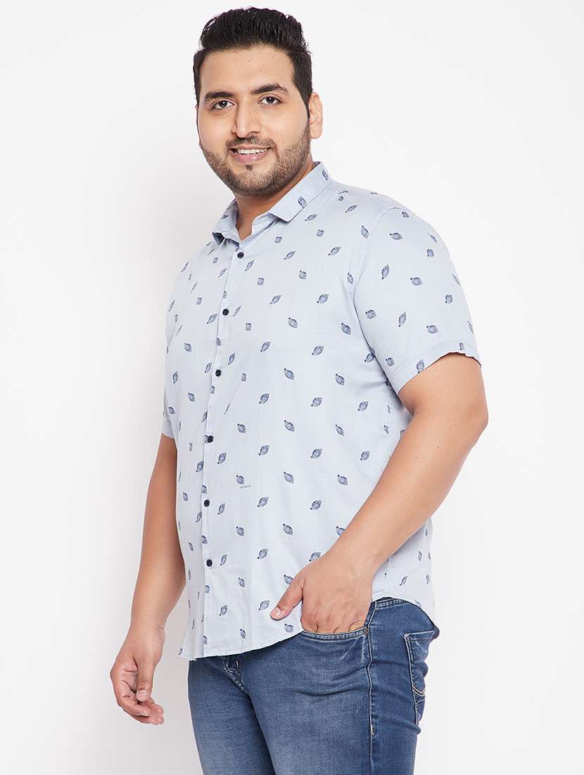 men short sleeves printed plus size casual shirt - 21721523 -  Standard Image - 1