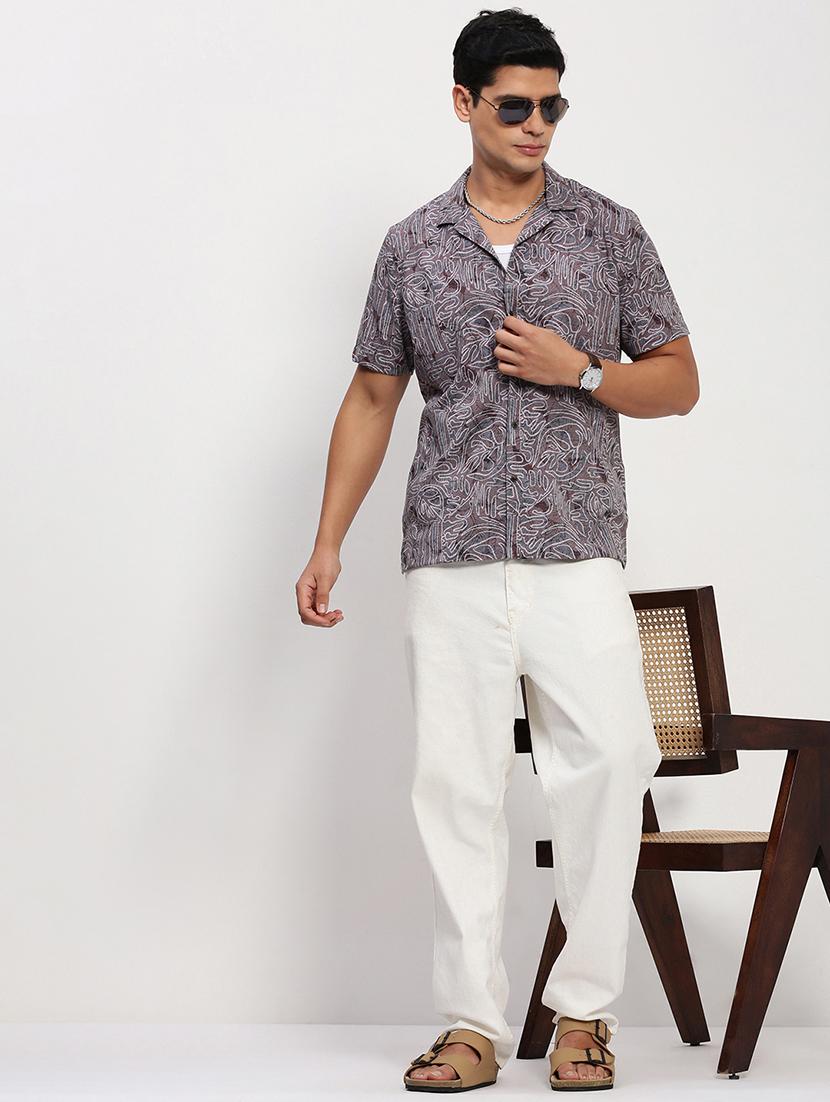 men short sleeves printed casual shirt - 21721529 - Standard Image - 4