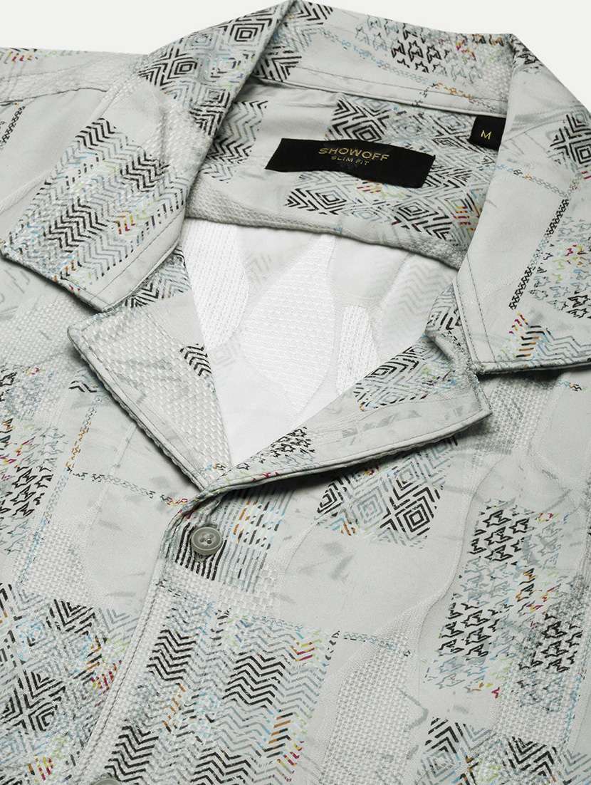 men short sleeves printed casual shirt - 21721531 -  Standard Image - 6