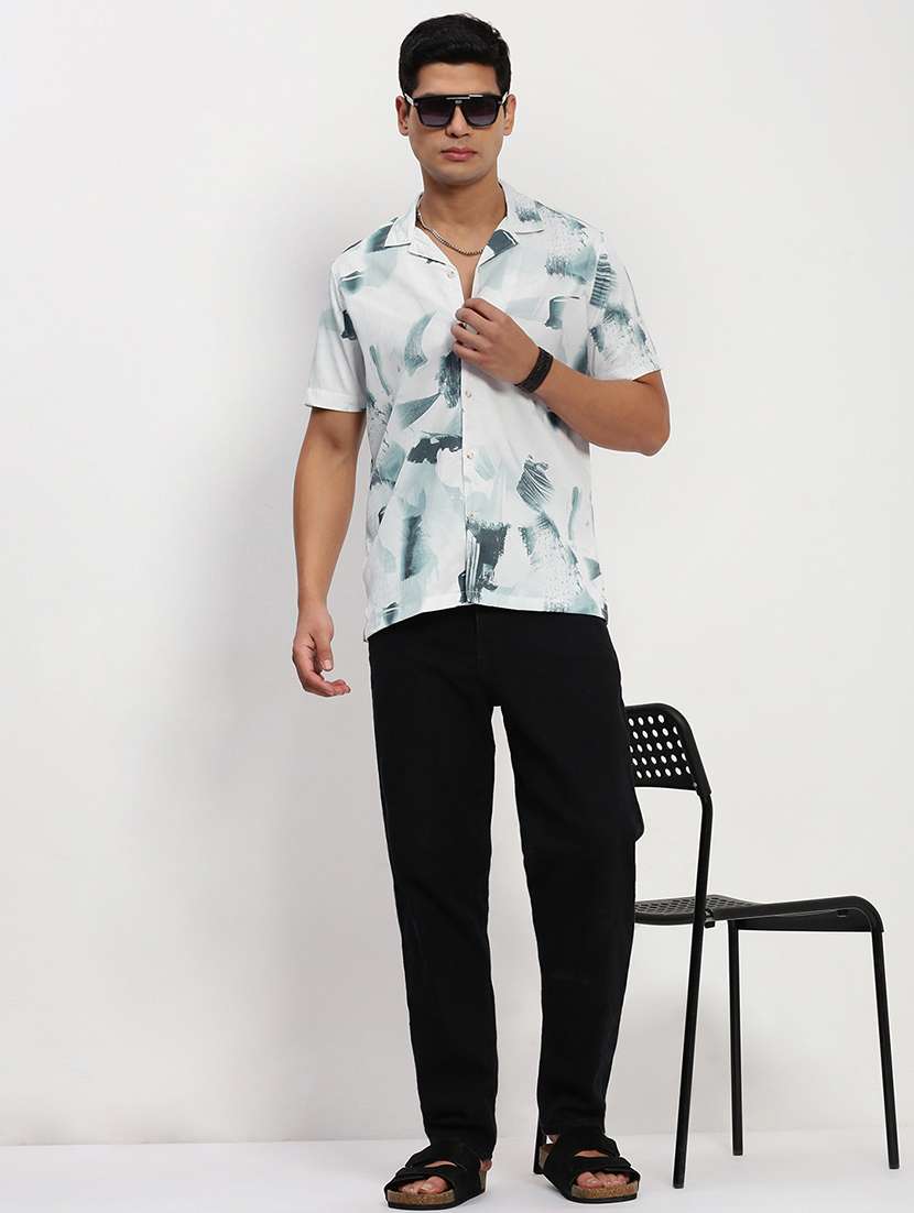 men short sleeves printed casual shirt - 21721532 -  Standard Image - 4