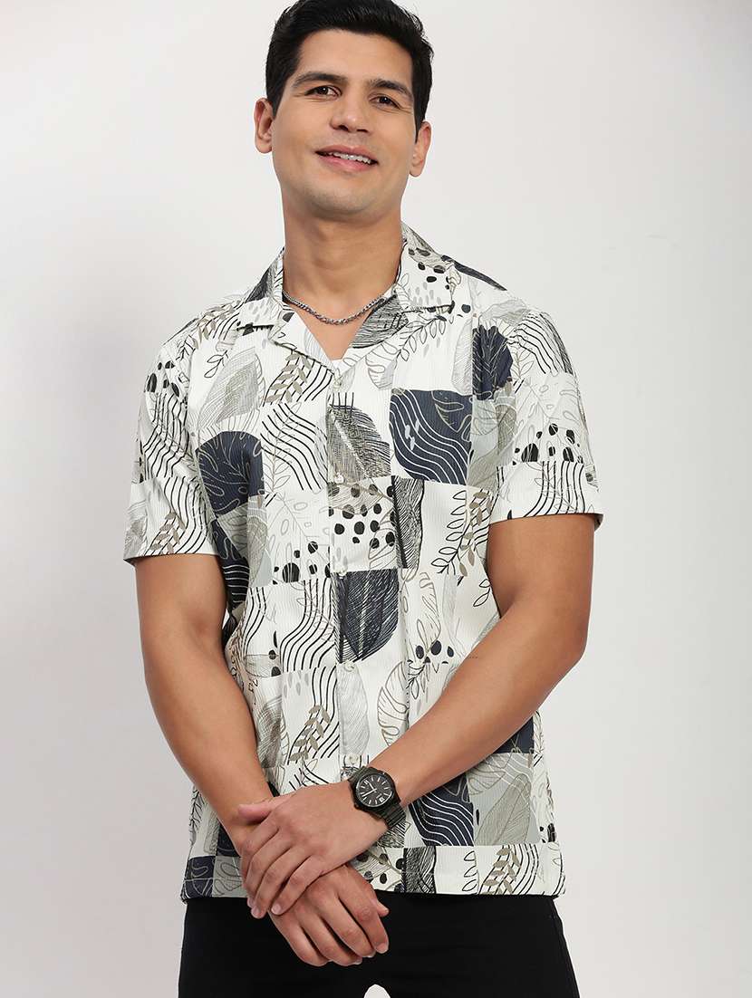 men short sleeves printed casual shirt - 21721533 -  Standard Image - 1