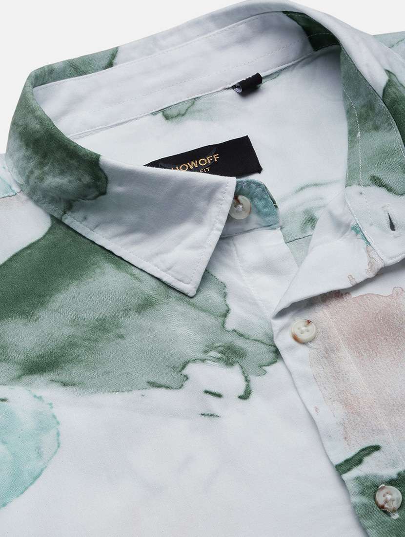 men short sleeves printed casual shirt - 21721536 -  Standard Image - 6