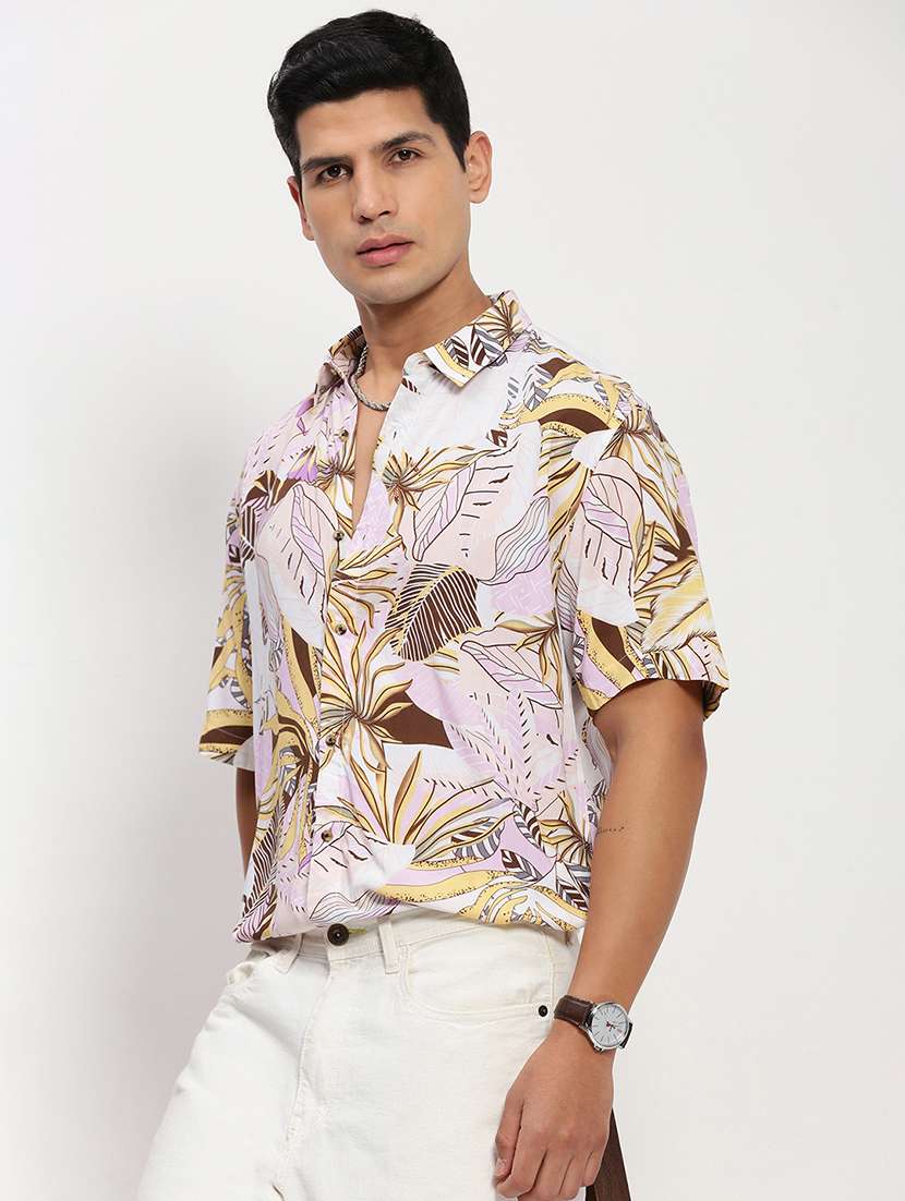 men short sleeves printed casual shirt - 21721537 -  Standard Image - 1