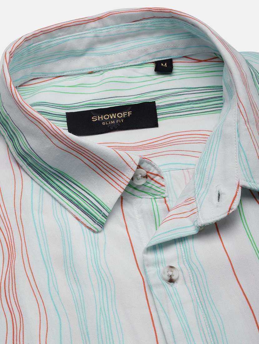 men short sleeves striped casual shirt - 21721540 -  Standard Image - 6