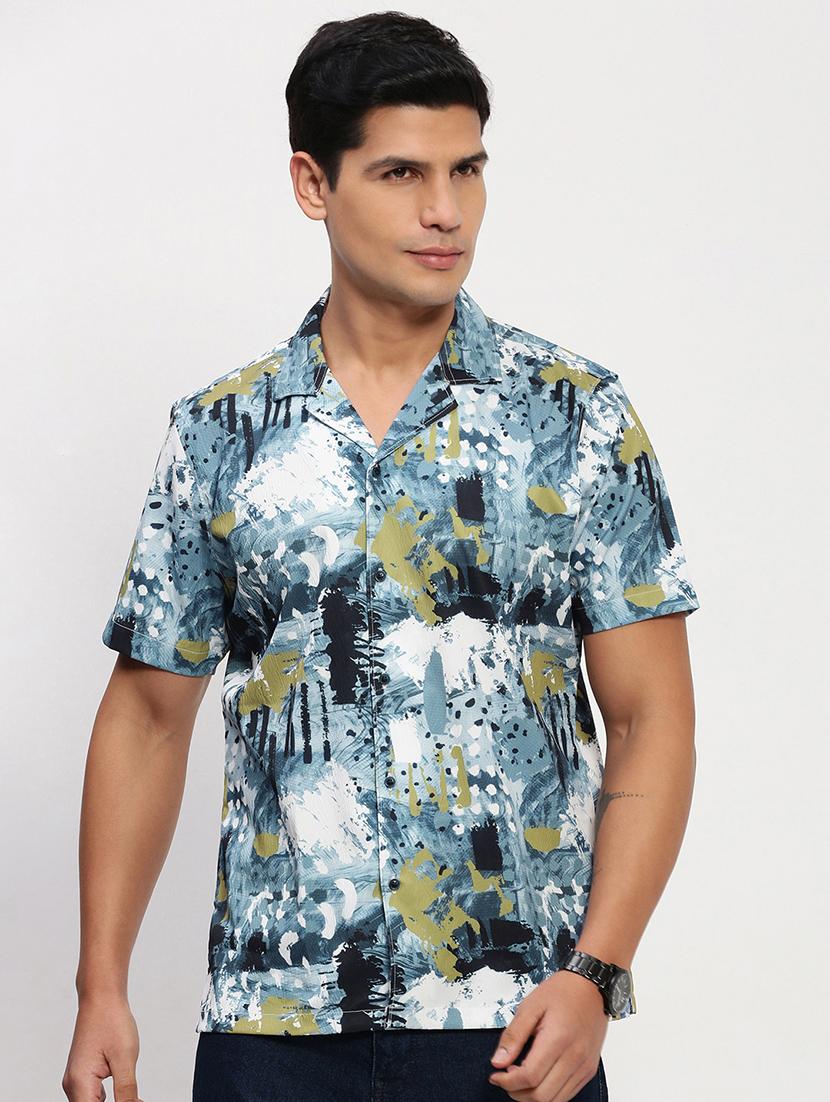 men short sleeves printed casual shirt - 21721542 -  Zoom Image - 0